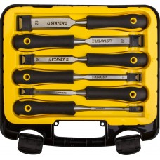 Набор STAYER 18205-H6 Стамески "PROFI" с двухкомпонентной ручкой, 6; 10; 12; 16; 20; 25мм, 6шт 